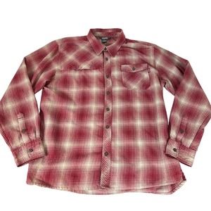 Outdoor Research Shirt Adult Extra Large Red White Plaid Wool Blend Flannel XL